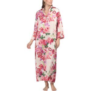 N NATORI Sofia Mandarin Satin Caftan